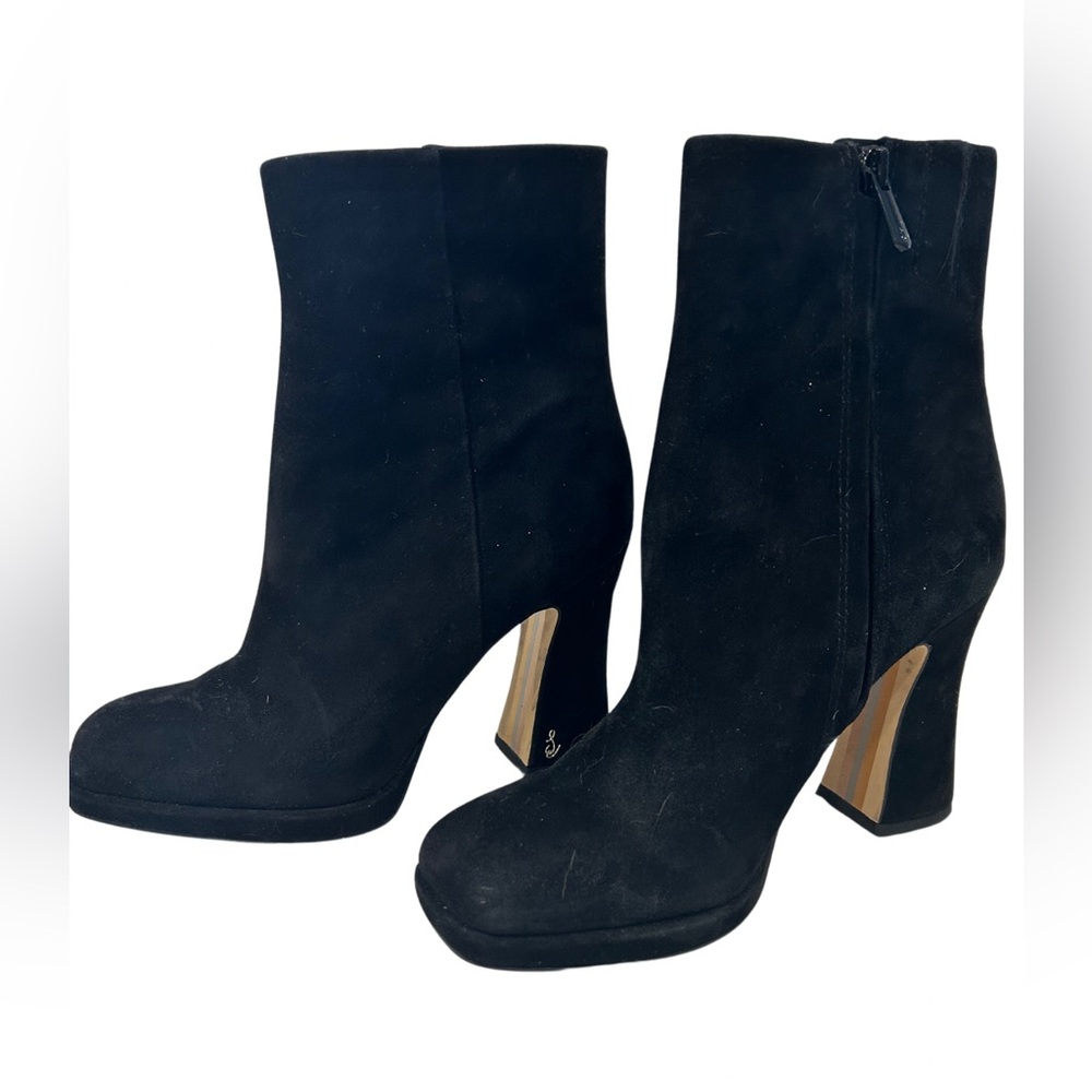 Sam Edelman Womens Jaye Suede Ankle Booties Black Sz 8, MSRP $180